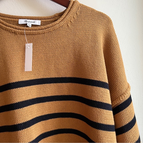Madewell Conway Pullover Sweater in Stripe in Toffee - Picture 6 of 9